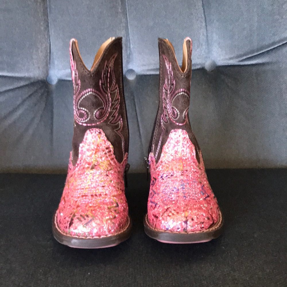 Roper Toddlers Pink/Multi Sparkle Cowgirl Boots